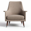 Fauteuil en tissu beige avec pieds en bois, dimensions 80 x 80 x 90 cm