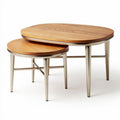 Tables basses en bois avec piètement métallique et dimensions 90 x 60 x 45cm