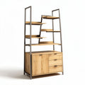 Étagère en bois avec rangement et structure en métal 100 x 40 x 180 cm