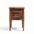 Table de chevet en bois foncé avec deux tiroirs dimensions 60 x 40 x 50cm