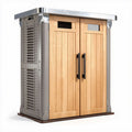 Cabinet de rangement extérieur en bois et métal 100 x 60 x 120cm