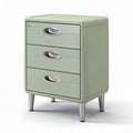 Meuble de rangement métallique vert clair avec trois tiroirs 45 x 40 x 60 cm