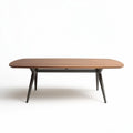 Table de salon en bois de noyer dimensions 150 x 80 x 75 cm avec pieds en métal noir